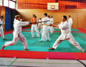 Training des Aikischodo in der Fuchshofturnhalle